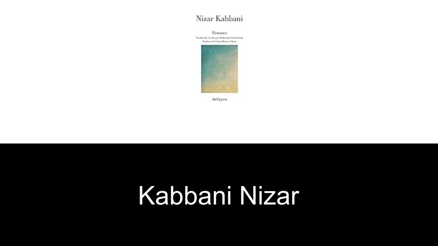 livres de Kabbani Nizar