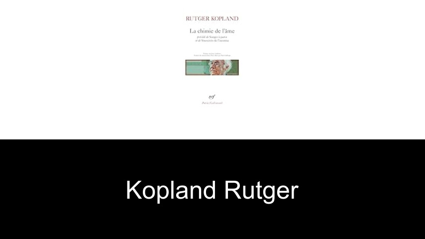 livres de Kopland Rutger