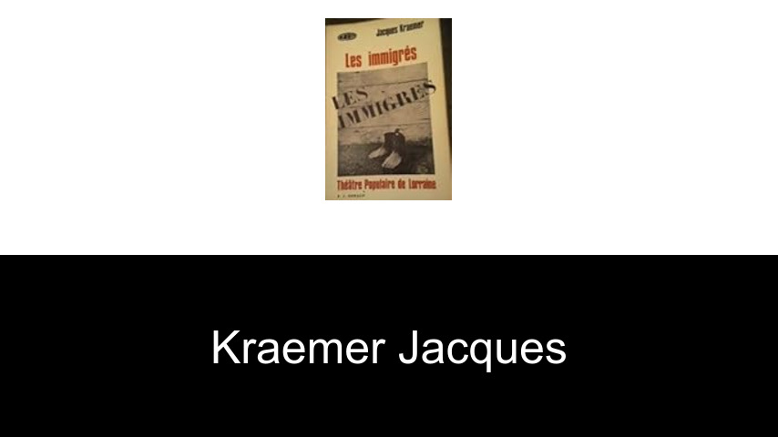 livres de Kraemer Jacques