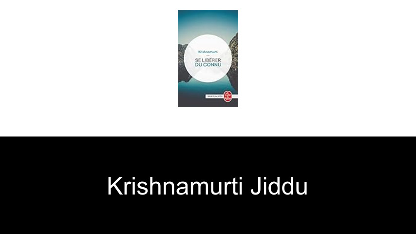 livres de Krishnamurti Jiddu