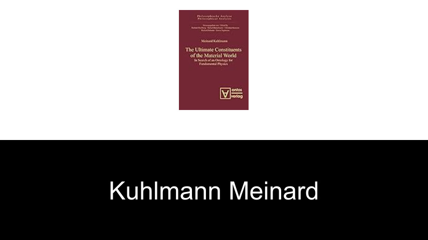 livres de Kuhlmann Meinard