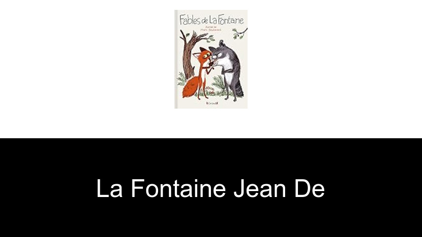 livres de La Fontaine Jean de