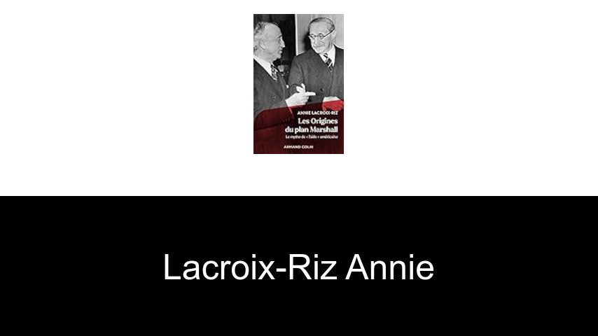 livres de Lacroix-Riz Annie