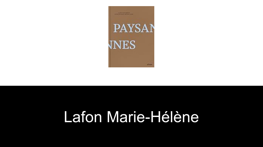 livres de Lafon Marie-Hélène