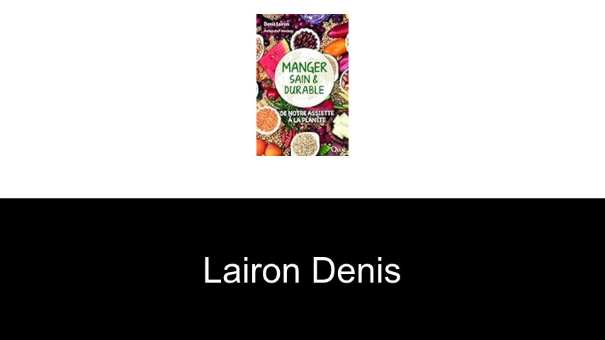 livres de Lairon Denis