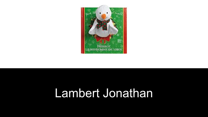 livres de Lambert Jonathan