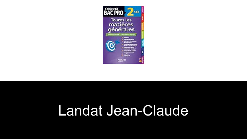 livres de Landat Jean-Claude