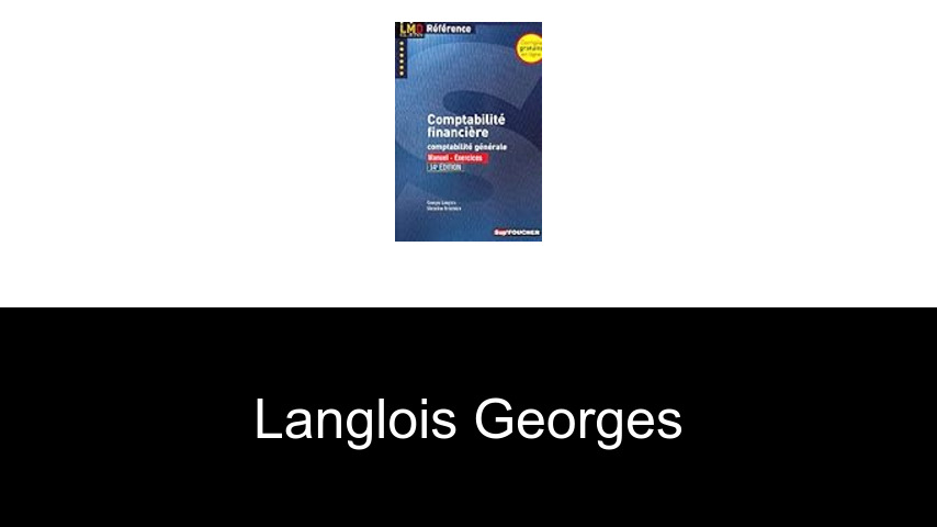 livres de Langlois Georges