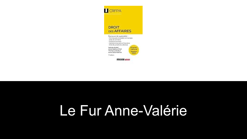 livres de Le Fur Anne-Valérie