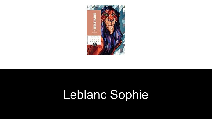 livres de Leblanc Sophie