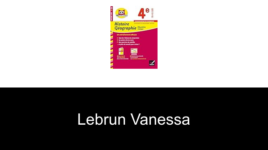 livres de Lebrun Vanessa