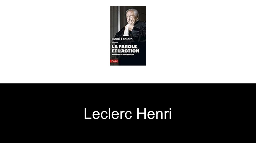 livres de LECLERC HENRI