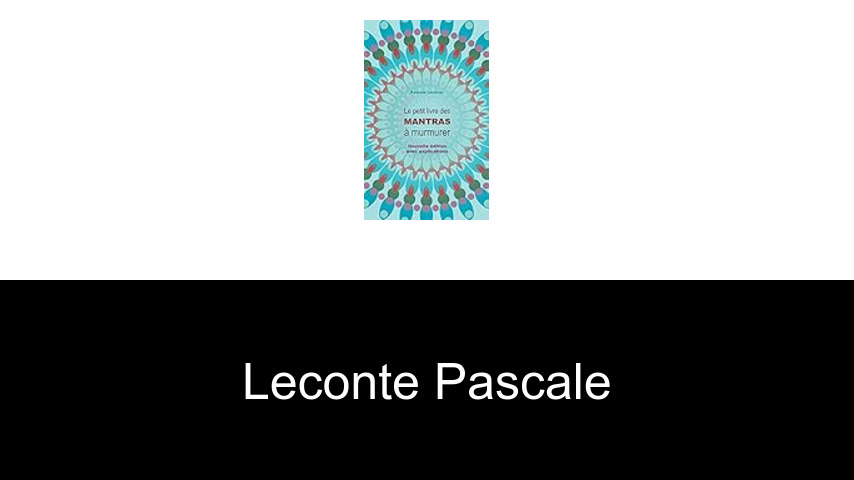 livres de Leconte Pascale