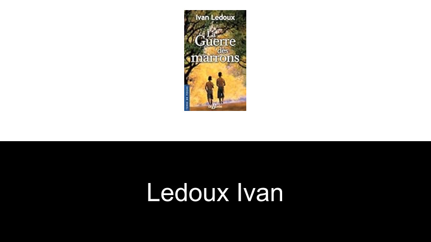 livres de Ledoux Ivan