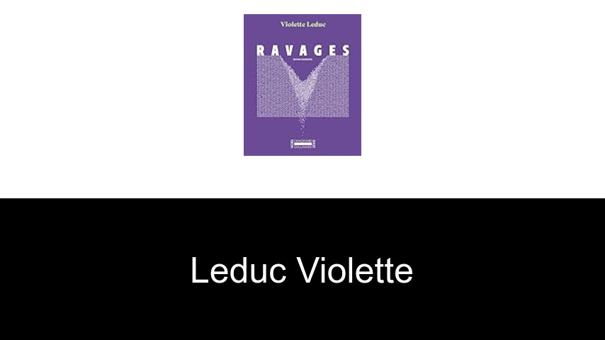 livres de Leduc Violette