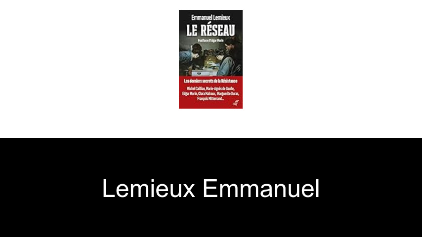 livres de Lemieux Emmanuel