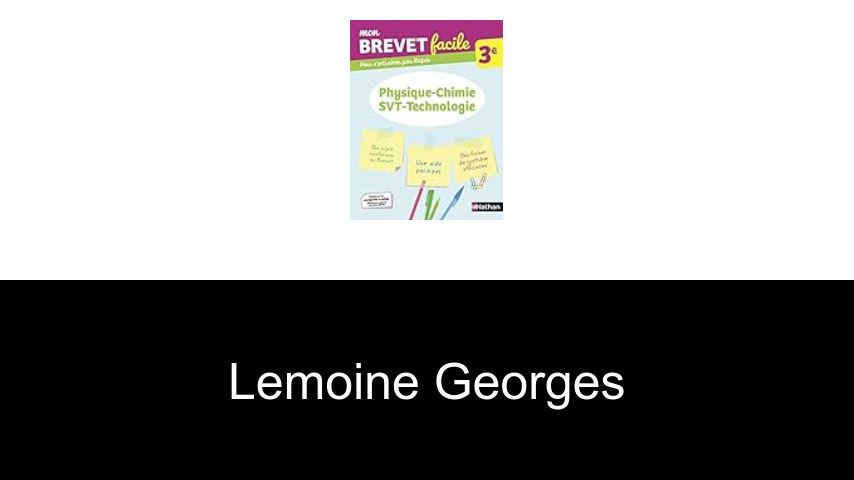 livres de Lemoine Georges