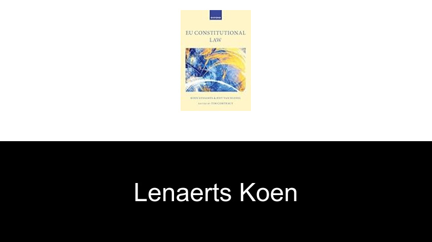 livres de Lenaerts Koen