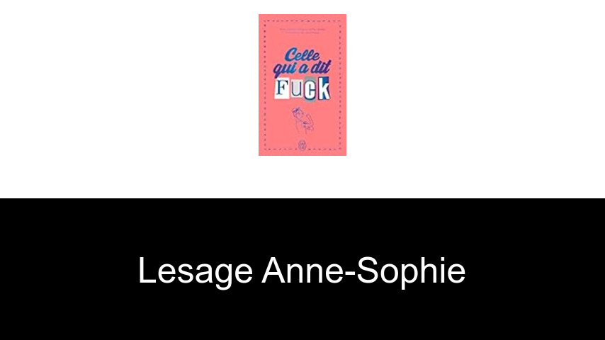 livres de Lesage Anne-Sophie