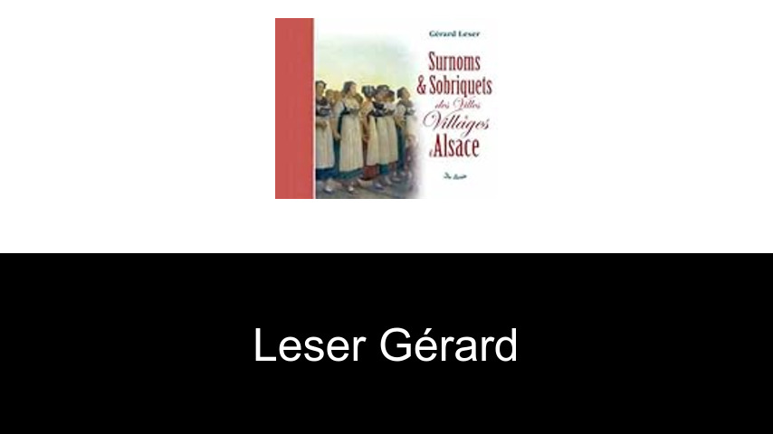 livres de Leser Gérard