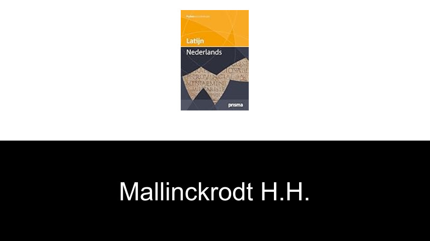 livres de Mallinckrodt H.H.