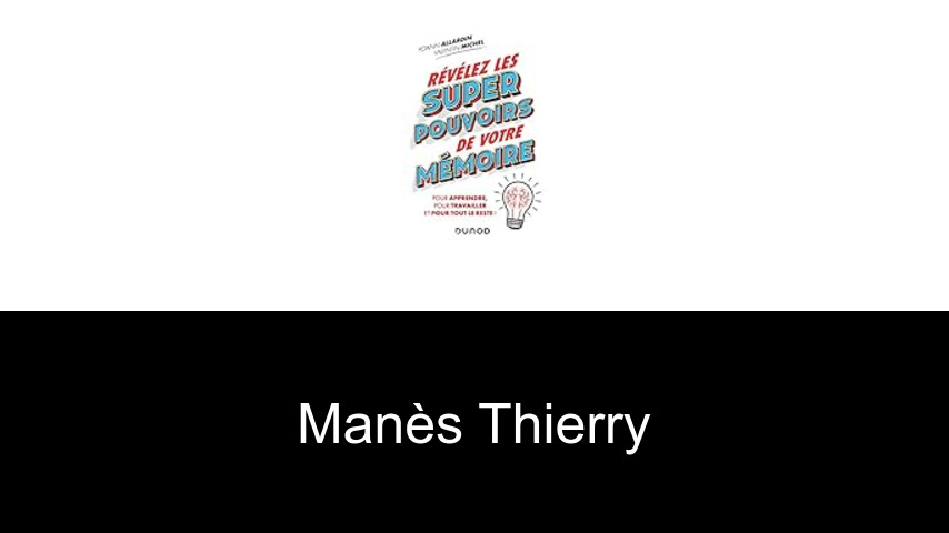 livres de Manès Thierry