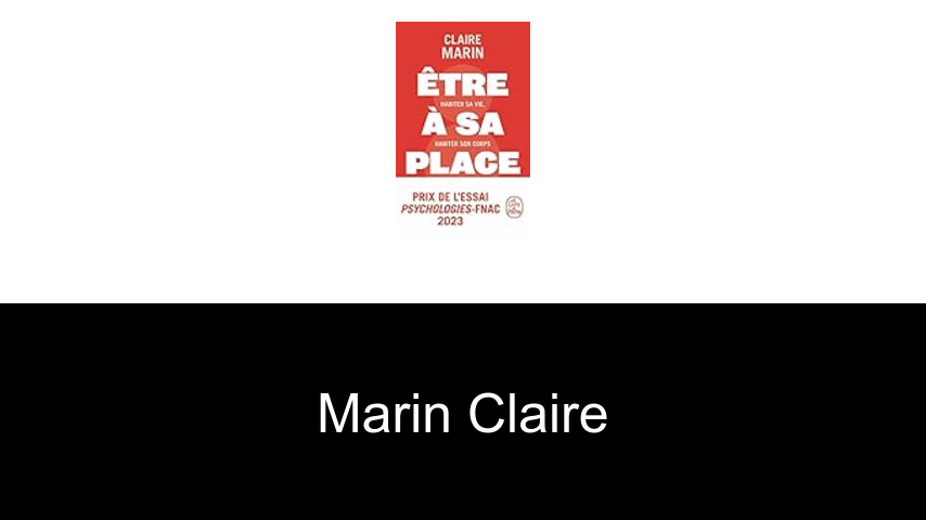 livres de Marin Claire