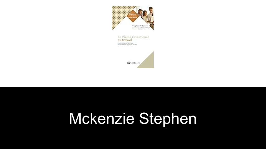 livres de McKenzie Stephen