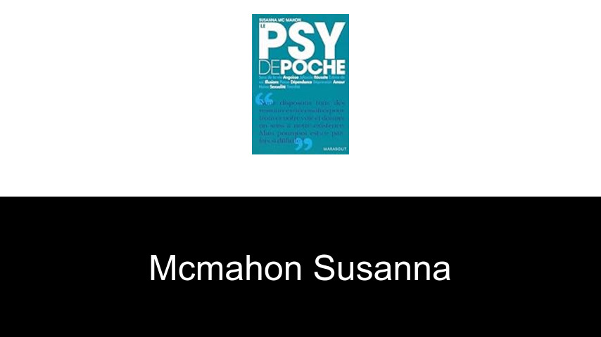livres de McMahon Susanna
