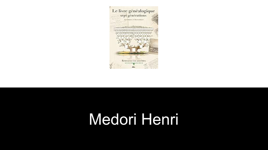 livres de Medori Henri
