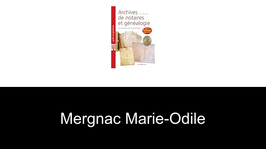 livres de Mergnac Marie-Odile