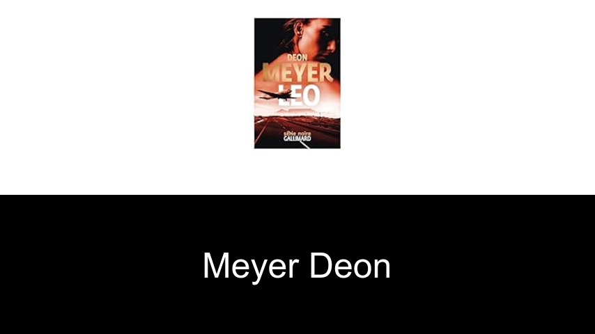 livres de Meyer Deon