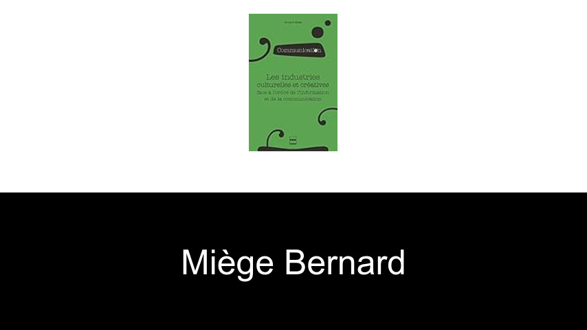 livres de Miège Bernard