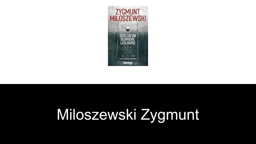 livres de Miloszewski Zygmunt