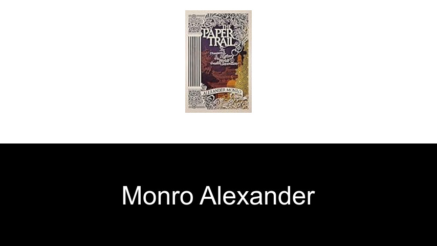 livres de Monro Alexander
