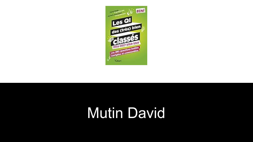 livres de Mutin David