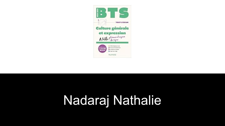 livres de Nadaraj Nathalie