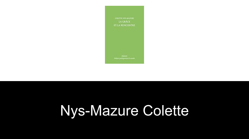 livres de Nys-Mazure Colette