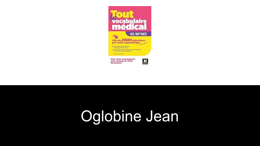 livres de Oglobine Jean