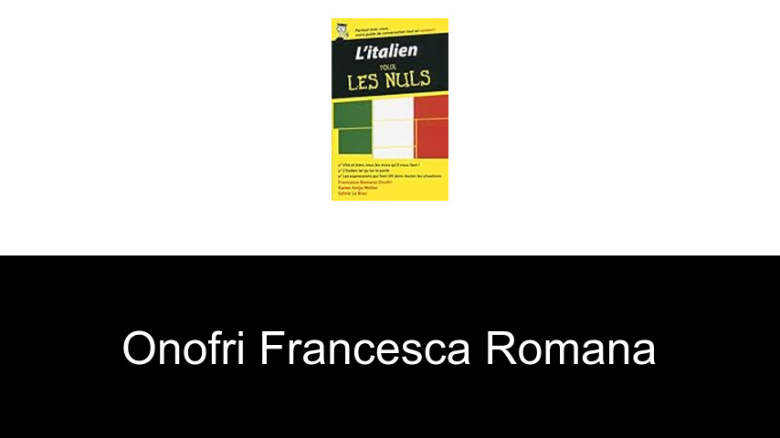 livres de Onofri Francesca Romana