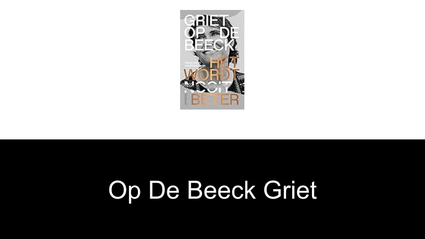 livres de Op de Beeck Griet