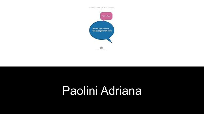 livres de Paolini Adriana