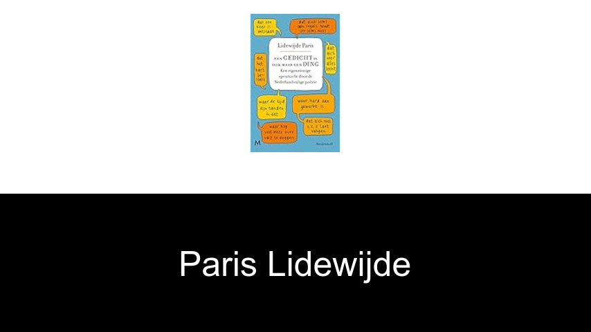 livres de Paris Lidewijde