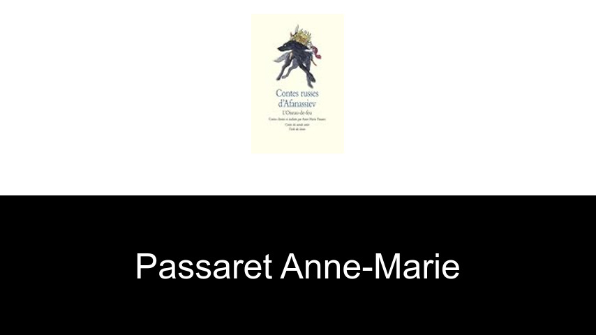 livres de Passaret Anne-Marie
