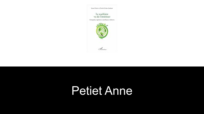 livres de Petiet Anne