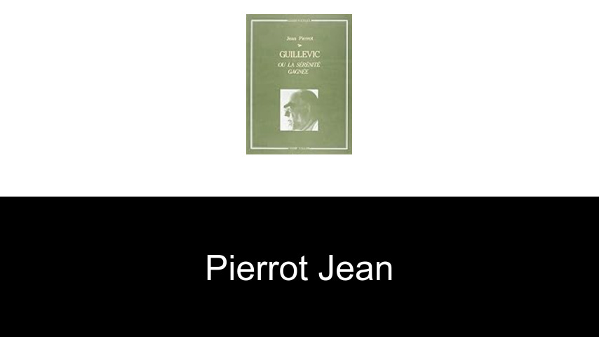 livres de Pierrot Jean