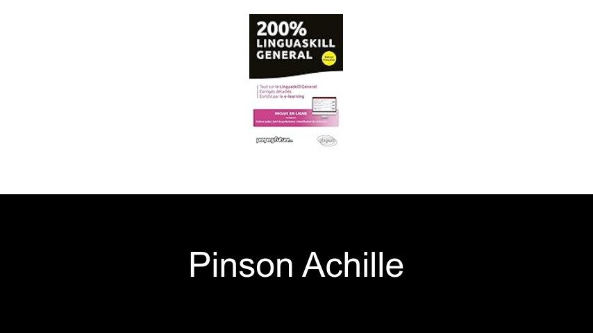 livres de Pinson Achille