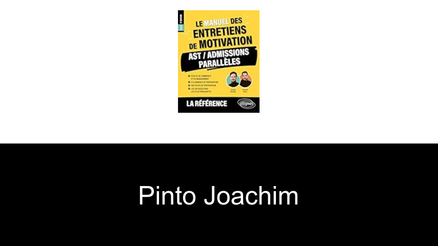 livres de Pinto Joachim