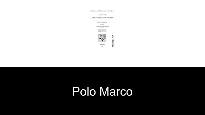 livres de Polo Marco