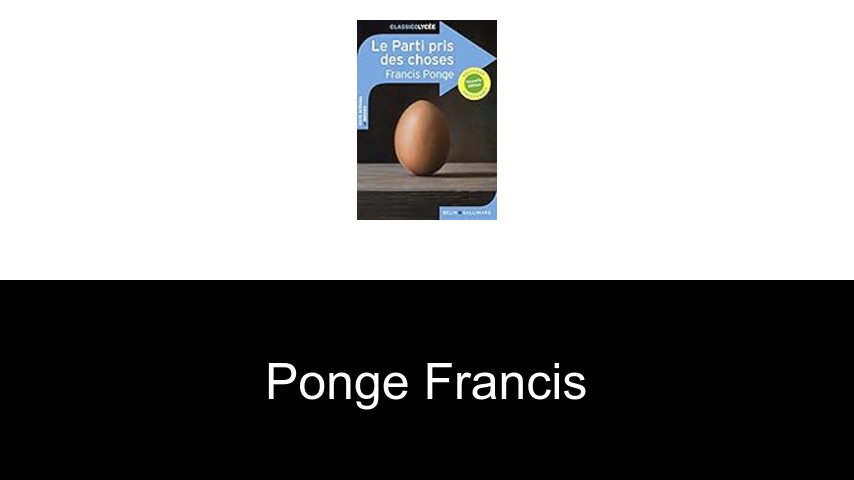 livres de Ponge Francis